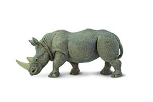 safari ltd. white rhino toy figurine - realistic, hand-painted 5.75" model figure - safe, educational toy for boys, girls & kids ages 3+