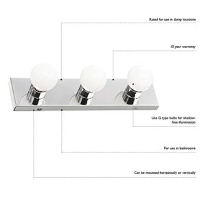 Design House 500942 6 Strip Light Contemporary Dimmable for Bathroom, Bedroom, Makeup Vanity, Polished Chrome