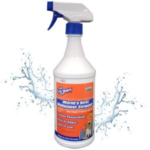 wp chomp world’s best wallpaper stripper: and sticky paste remover, citrus scent 32oz.trigger