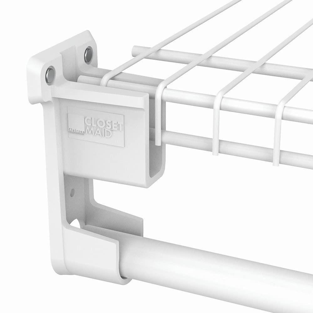 ClosetMaid 6609 SuperSlide Shelf and Hanging Bar Wall Bracket, White, Pack of 1