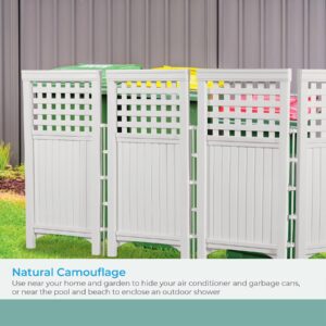 Suncast 4 Panel Reversible Outdoor Screen Enclosure, 44" (H) x 23" (W) per, White