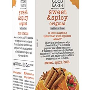 Good Earth Herbal Tea, Sweet & Spicy, Caffeine Free, Packaging May Vary, 18 Count, Pack of 6