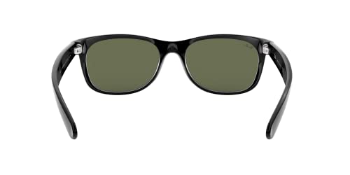 Ray-Ban RB2132 New Wayfarer Square Sunglasses, Black/G-15 Green, 52 mm