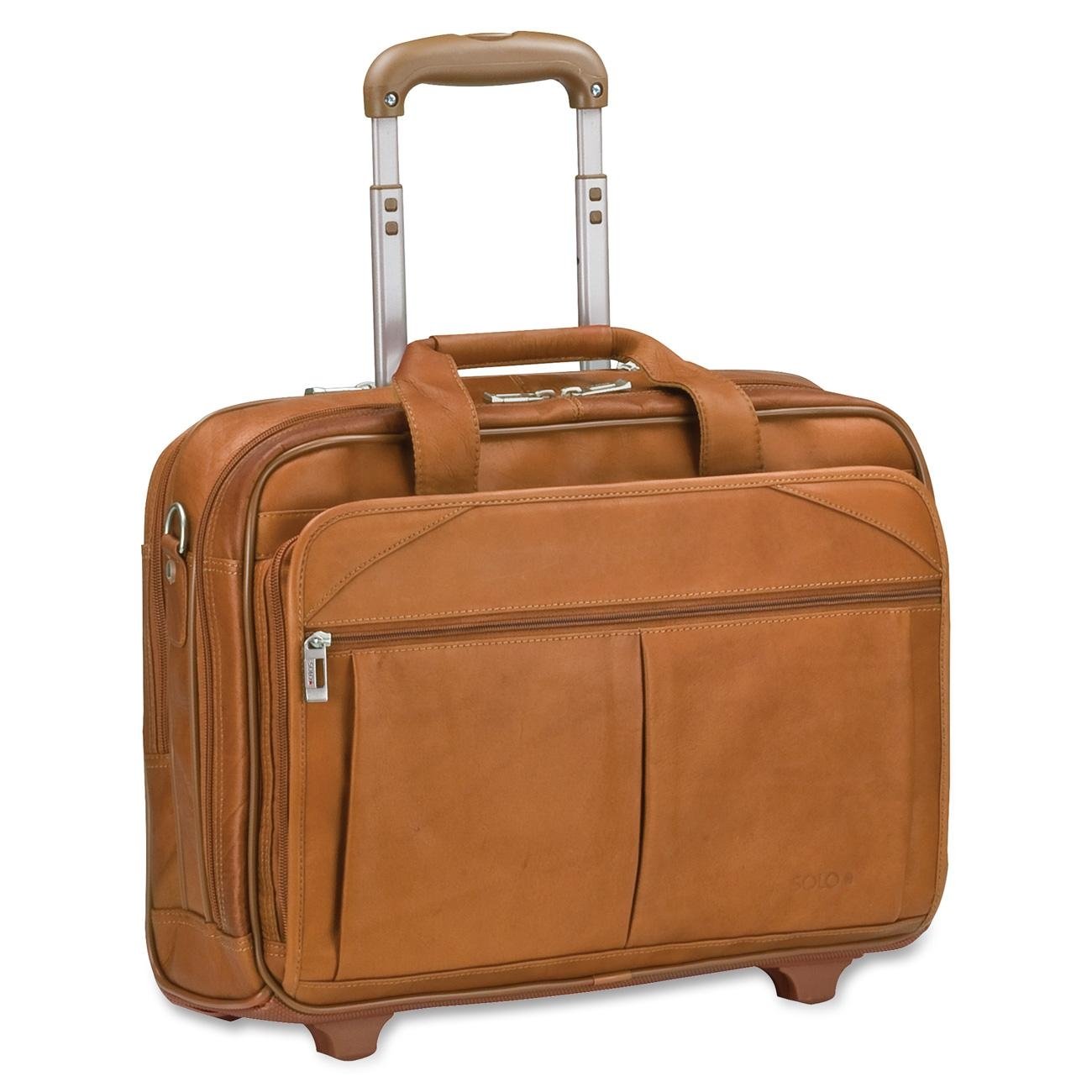 Solo Walker Leather Rolling Laptop Bag, Tan