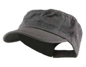 wholesale enzyme washed cotton army cadet castro hats (grey) - 20770 one size