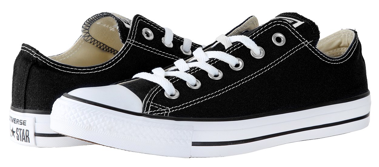 Converse Unisex Chuck Taylor All Star Low Top Black Sneakers - 9 Men 11 Women