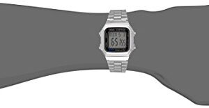 Casio Men's Vintage A178WA-1A Silver Stainless-Steel Quartz Watch with Grey Dial