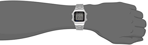 Casio Men's Vintage A178WA-1A Silver Stainless-Steel Quartz Watch with Grey Dial