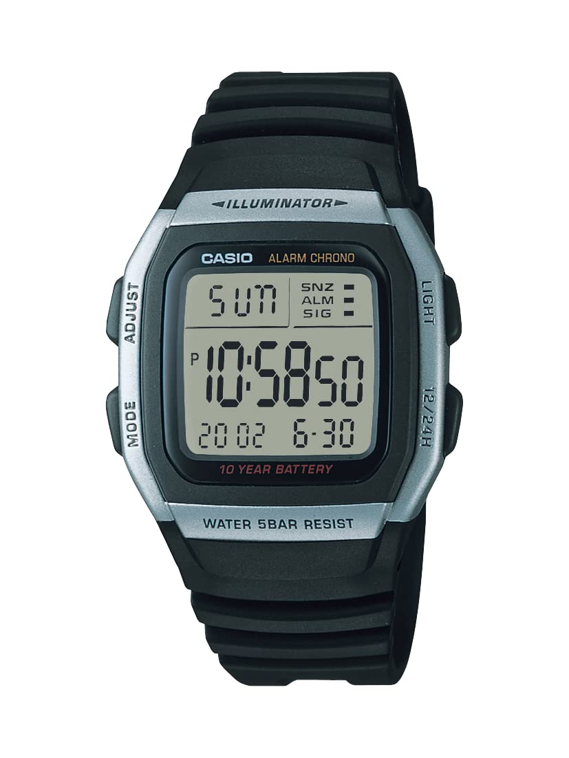 Casio Men's W96H-1AV Stainless Steel Sport Watch with Black Band