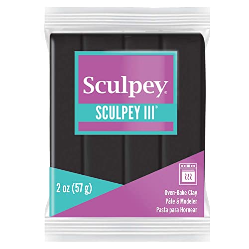 Sculpey III Polymer Oven-Bake Clay, Black, Non Toxic, 2 oz. bar