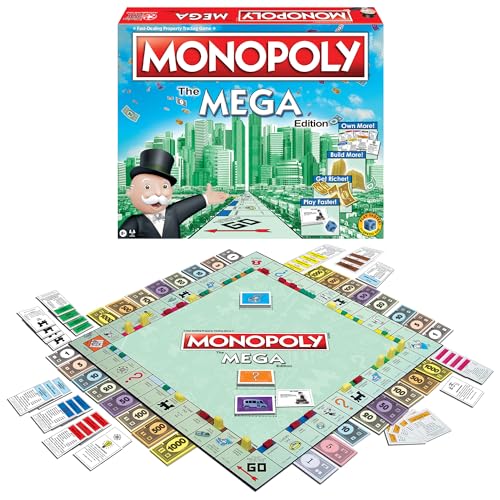 Monopoly The Mega Edition by Winning Moves Games USA, a Bigger and Faster Version of Monopoly with the Speed Die for 2 to 8 Players, Ages 8 and up (1104)