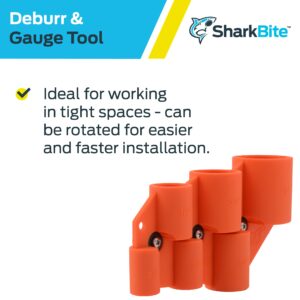 SharkBite 1/4 Inch to 1 Inch Depth Gauge and Pipe Deburring Tool, Copper, PEX, CPVC, PE-RT, HDPE, U702A