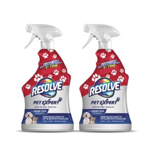 resolve pet expert carpet spot & stain remover spray, pet stain and odor remover, carpet cleaner, 22oz (pack of 2)