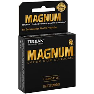 Trojan Magnum Lubricated Condoms, 3 Count