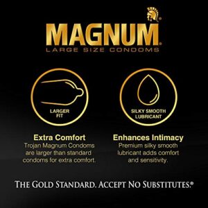 Trojan Magnum Lubricated Condoms, 3 Count