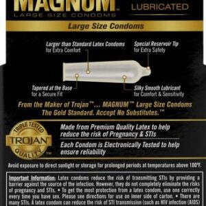 Trojan Magnum Lubricated Condoms, 3 Count