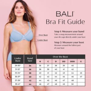 Bali Women's Double Support Cotton Stretch Wire-Free Bra, Heather Grey, 38C