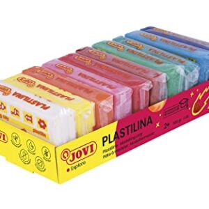 Jovi Plastilina Reusable and Non-Drying Modeling Clay; 1.75 Oz. Bars, Set of 10, 1 Each of 10 Colors, Perfect for Arts and Crafts Projects