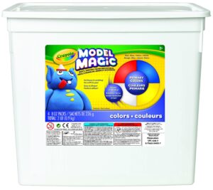 crayola model magic (2lb bucket), modeling clay alternative, primary colors, air dry clay for kids, classrooms supplies, 3+