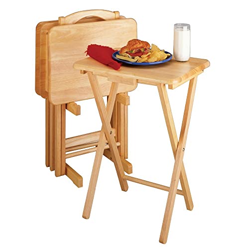 Winsome Wood Alex Snack Table Natural Set 5 Pc, 25.98 inches