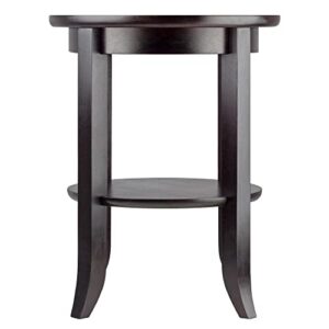 Winsome Genoa 22.56 x 18.47 x 18.47-Inch Composite Wood End Table With Glass inset, Dark Espresso (92218)