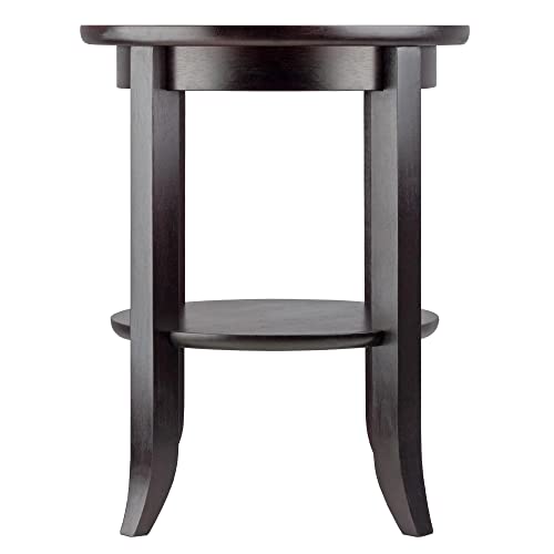 Winsome Genoa 22.56 x 18.47 x 18.47-Inch Composite Wood End Table With Glass inset, Dark Espresso (92218)