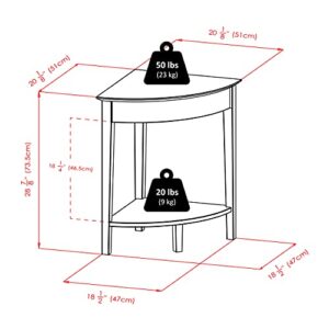 Winsome Wood Corner Desk with Shelf, Honey, 20 inches