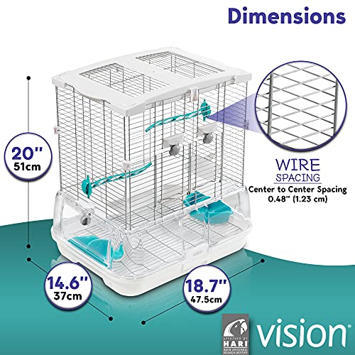 Hari Vision S01 Wire Bird Cage, Bird Home for Budgies, Finches and Canaries, Small