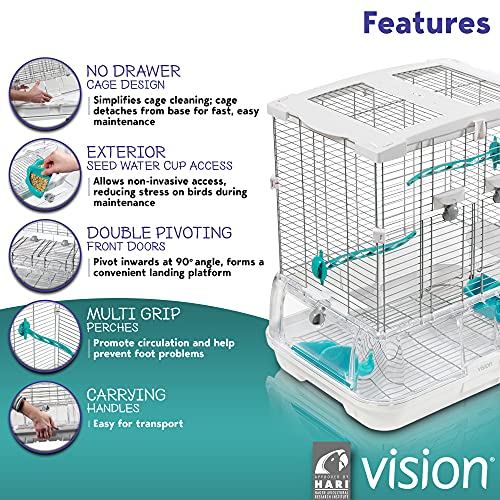 Hari Vision S01 Wire Bird Cage, Bird Home for Budgies, Finches and Canaries, Small