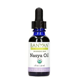 banyan botanicals nasya oil – organic herbal nasal drops for clear breathing – ayurvedic nasal cleaner and nose moisturizer* – one fluid ounce – certified organic, non gmo, chemical free