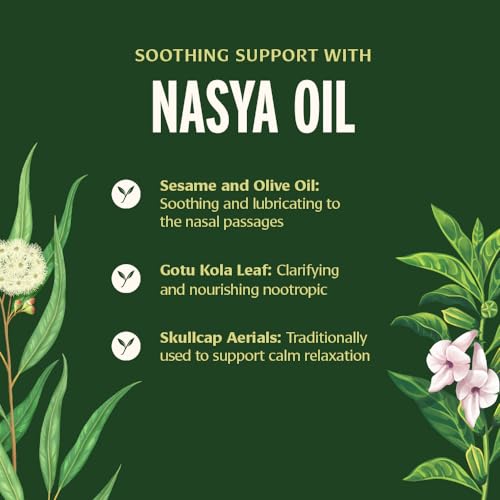 Banyan Botanicals Nasya Oil – Organic Herbal Nasal Drops for Clear Breathing – Ayurvedic Nasal Cleaner and Nose Moisturizer* – One Fluid Ounce – Certified Organic, Non GMO, Chemical Free