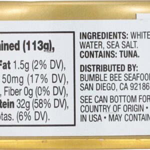 Bumble Bee Prime Solid White Albacore Tuna in Water, 5 oz Can - Premium Wild Caught Tuna - 31g Protein per Serving - Non-GMO Project Verified, Gluten Free, Kosher