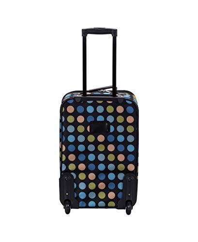 Rockland Polka Softside Upright Luggage Set with telescoping_handle, Multi/Blue Dot, 4-Piece (14/19/24/28)