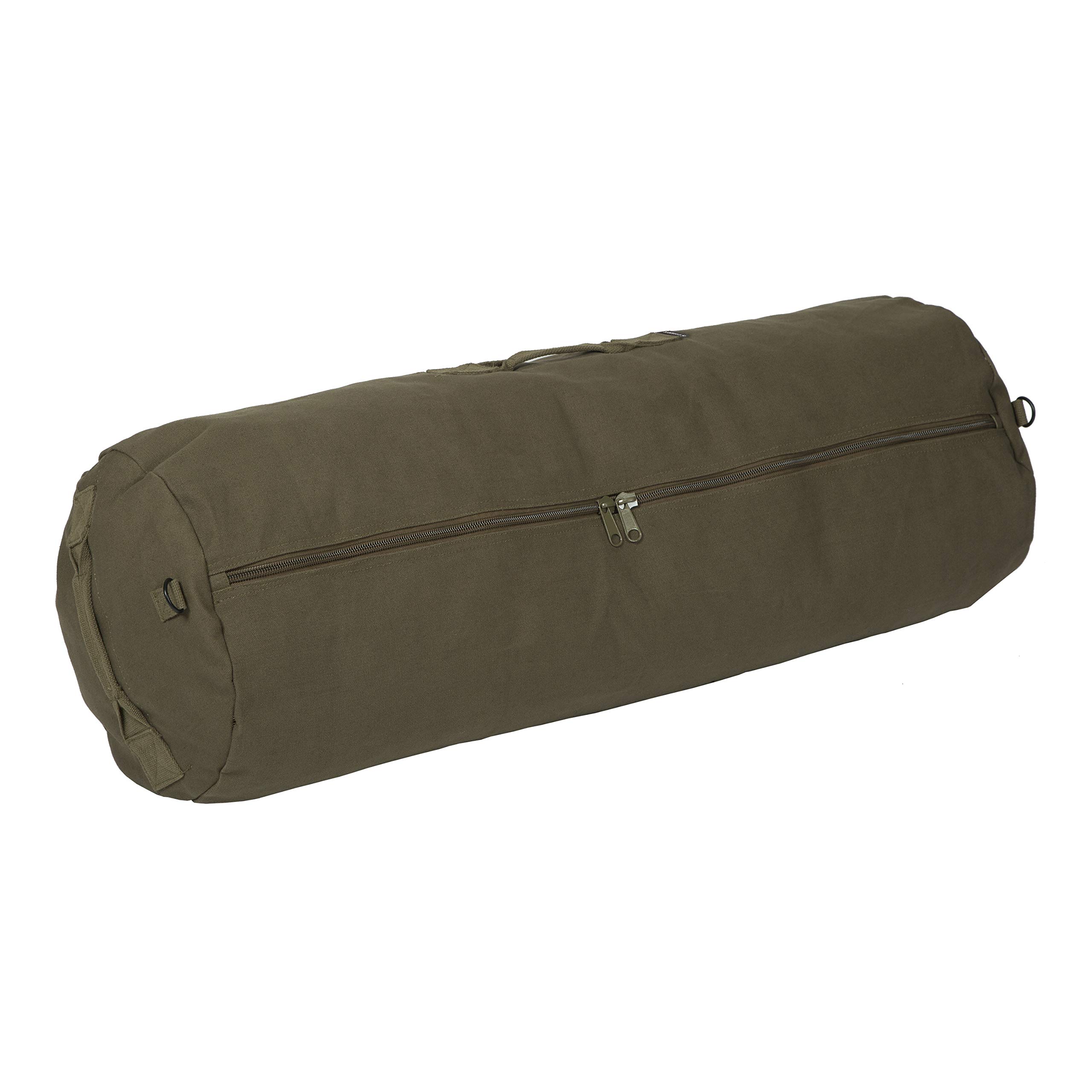 Stansport Zippered Canvas Deluxe Duffel Bag - O.D. Green (1230) 36" H x 21" W