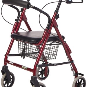 Lumex Walkabout Junior Rollator Walker with Seat, Small & Narrow for Short Adults, Pediatrics & Kids