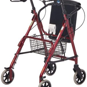 Lumex Walkabout Junior Rollator Walker with Seat, Small & Narrow for Short Adults, Pediatrics & Kids