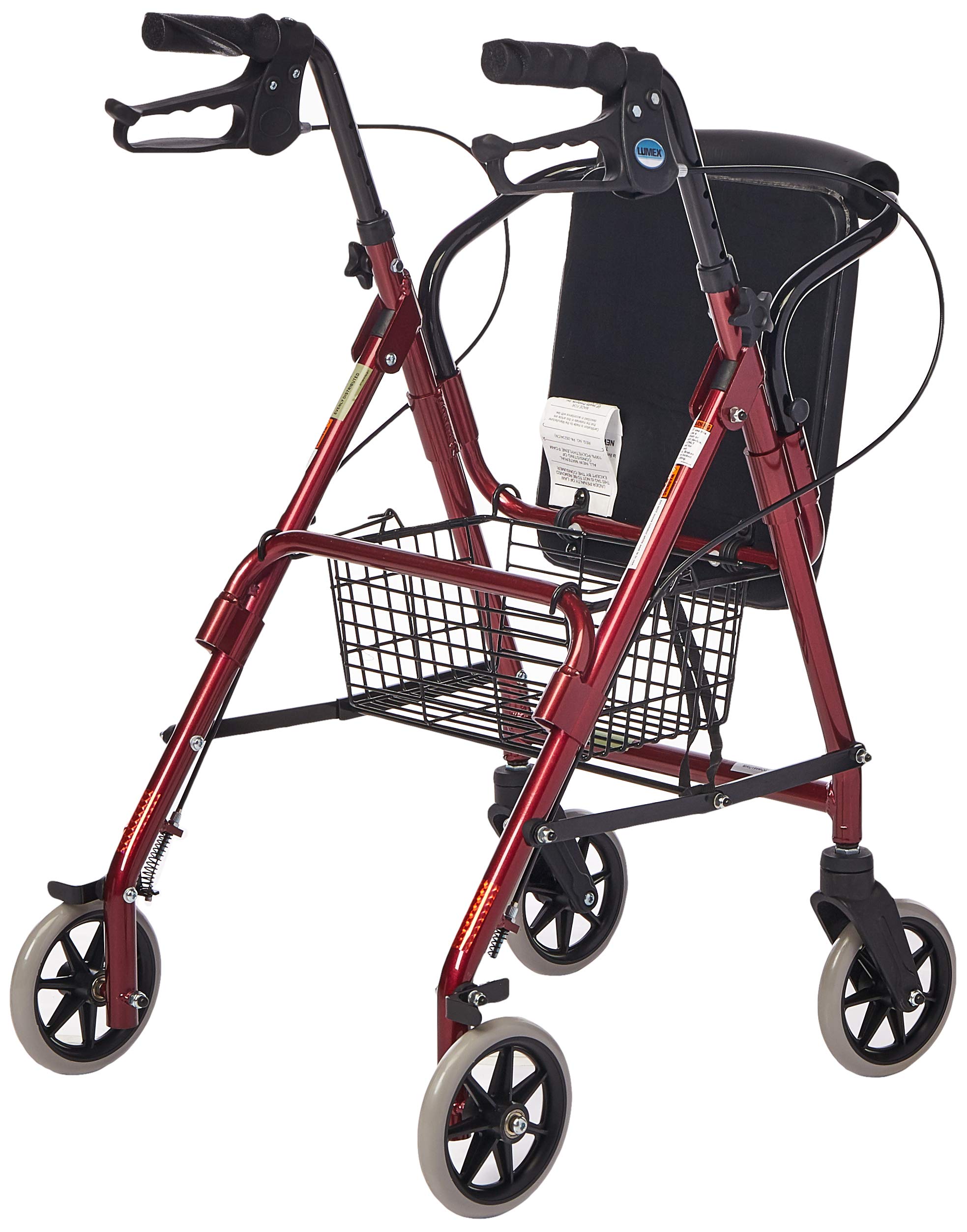 Lumex Walkabout Junior Rollator Walker with Seat, Small & Narrow for Short Adults, Pediatrics & Kids