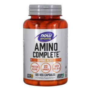 NOW Sports Nutrition, Amino Complete™, Protein Blend With 21 Aminos and B-6, 120 Veg Capsules