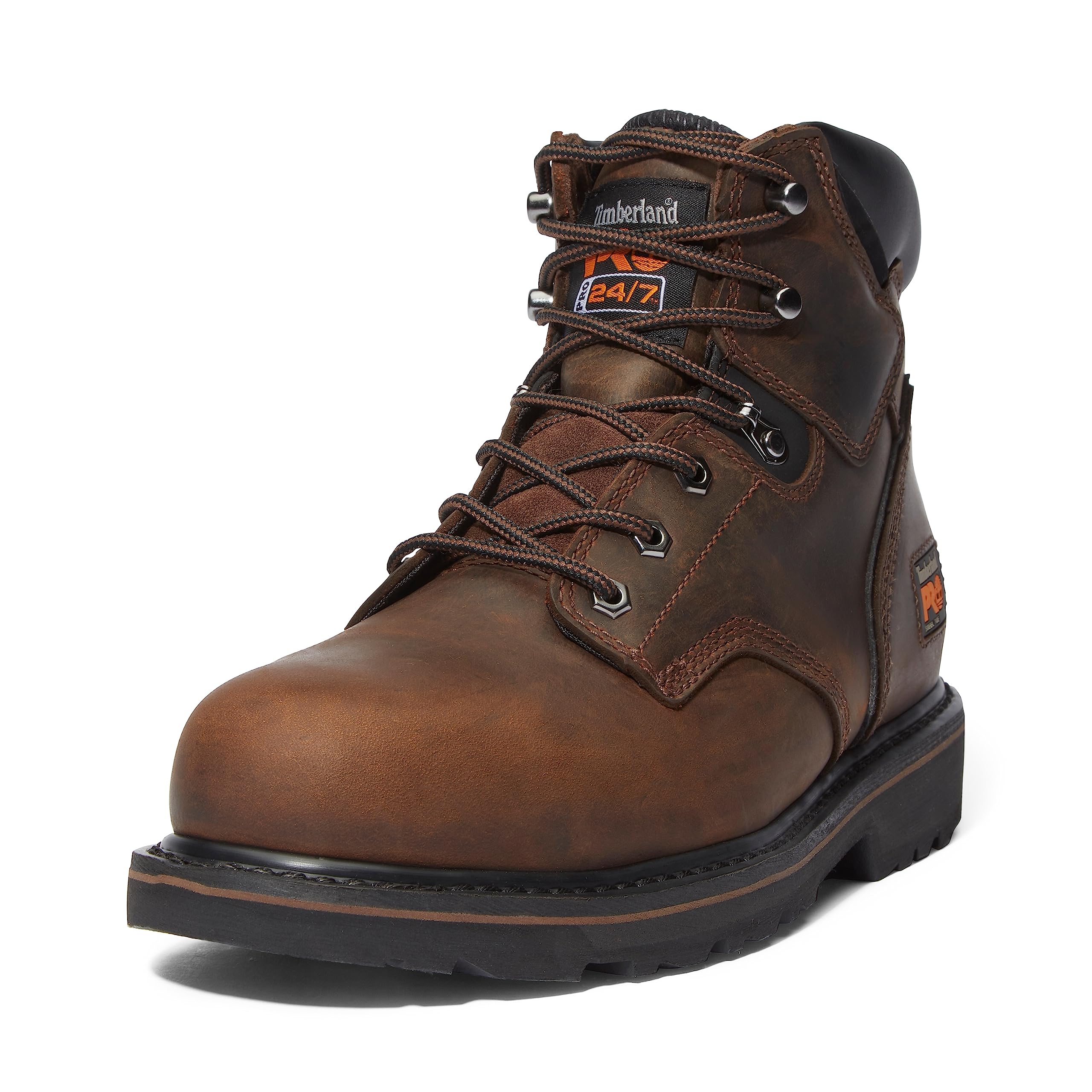 Timberland PRO mens Pit 6 Inch Steel Safety Toe Industrial Work Boot,Color: Brown/Brown, 9.5 US