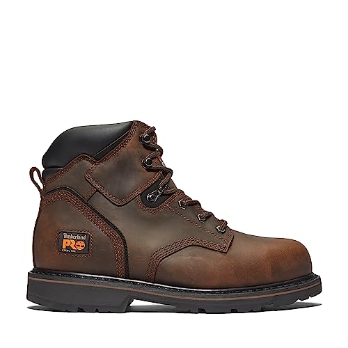 Timberland PRO mens Pit 6 Inch Steel Safety Toe Industrial Work Boot,Color: Brown/Brown, 9.5 US