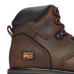 Timberland PRO mens Pit 6 Inch Steel Safety Toe Industrial Work Boot,Color: Brown/Brown, 9.5 US