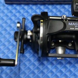 Okuma Magda Pro Line Counter Levelwind Trolling Reel, Small, Black/Silver, MA-45DX