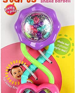 Bright Starts Rattle and Shake Barbell Toy - Pretty in Pink, Ages 3 Months +