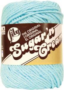 lily sugar 'n cream the original solid yarn, 2.5oz, medium 4 gauge, 100% cotton - robins egg - machine wash & dry (10200101215)