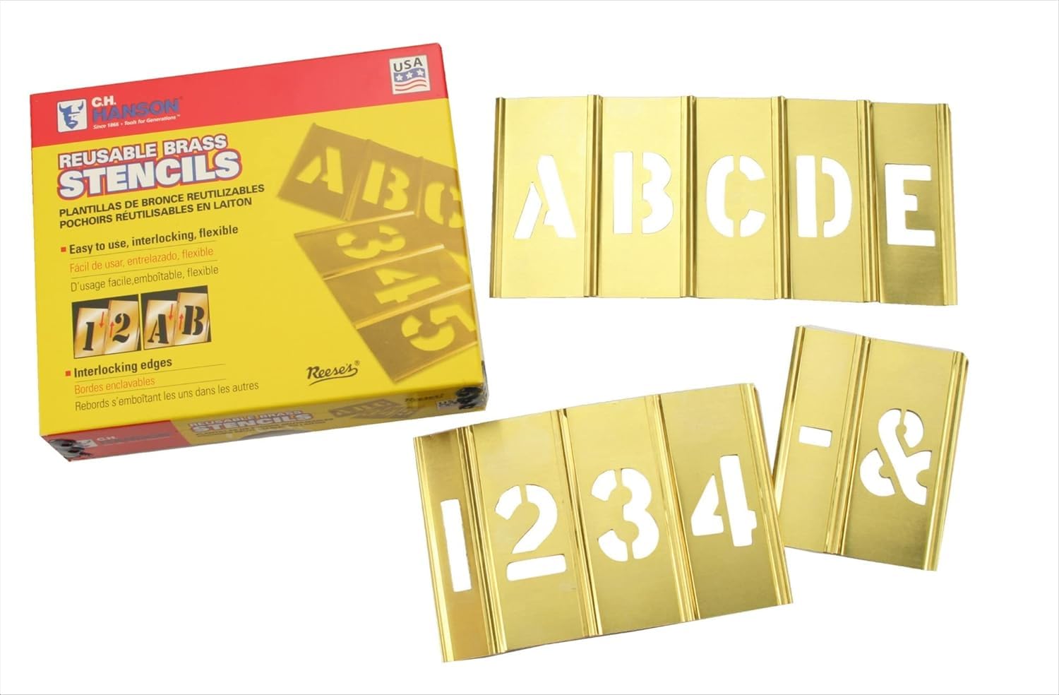 Stencil Set-Letter/Number 3" Brass 45Pcs.