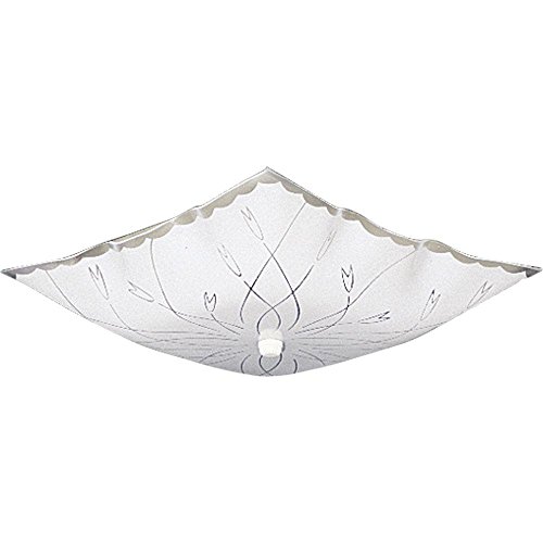 Progress Lighting P4962-30 Traditional Two Light Close-to-Ceiling from Square Glass collection in White finish, 12-Inch Diameter x 5-1/2-Inch Height