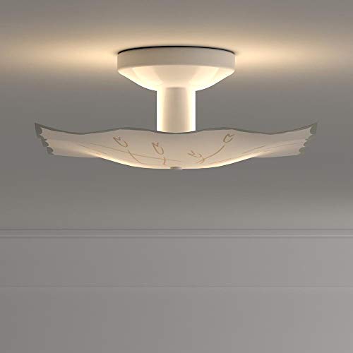 Progress Lighting P4962-30 Traditional Two Light Close-to-Ceiling from Square Glass collection in White finish, 12-Inch Diameter x 5-1/2-Inch Height