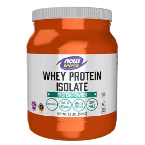 now sports nutrition, whey protein isolate, 25 g with bcaas, unflavored powder, 1.2-pound