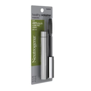 neutrogena healthy volume lash-plumping mascara, volumizing and conditioning mascara with olive oil to build fuller lashes, clump-, smudge- and flake-free, black 02, 0.21 oz (pack of 2)