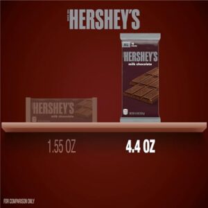 HERSHEY'S Milk Chocolate XL, Candy Bars, 4.4 oz (12 Count, 16 Pieces)